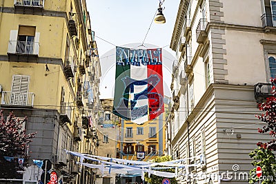 the city of Naples celebrates the euphory for the SerieA title back to the city 33 years after Maradona Editorial Stock Photo