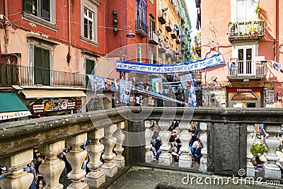 the city of Naples celebrates the euphory for the SerieA title back to the city 33 years after Maradona Editorial Stock Photo