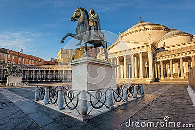 Naples, Italy, Piazza del Plebiscito square Stock Photo