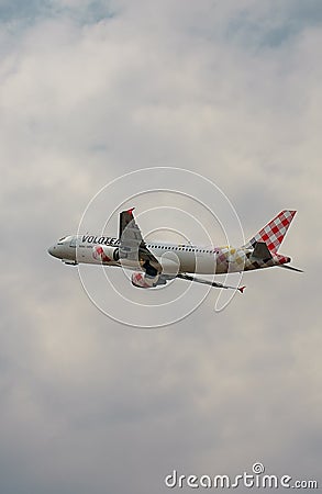 Volotea plane in air Editorial Stock Photo