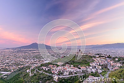 Naples (Napoli), Italy - June 10: Panorama of Naples and Mount V Editorial Stock Photo