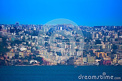 Distant view of Naples waterfront Stock Photo