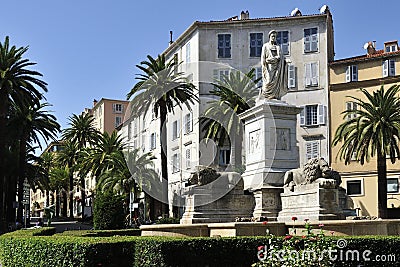 Napoleon Bonaparte Statue in Ajaccio Stock Photo