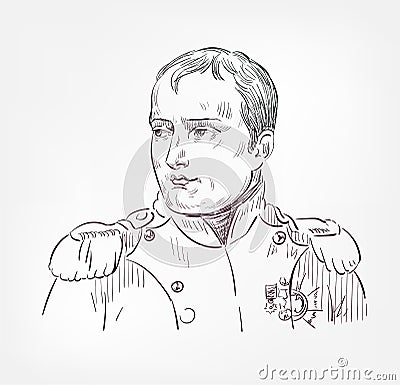 Napoleon Bonaparte vector sketch portrait face famous Editorial Stock Photo