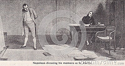 Napoleon dictating his memoirs at St. Helena Editorial Stock Photo