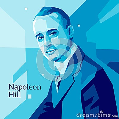 Napoleon Hill vector portrait illustration Vector Illustration