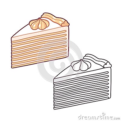 Napoleon mille-feuille cake Vector Illustration