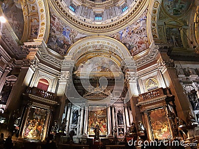Napoli - Altare sinistro della Cappella del Tesoro di San Gennaro Editorial Stock Photo