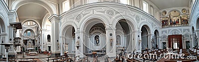 Napoli - Panoramica della navata della Chiesa di Santa Maria degli Angeli alle Croci Editorial Stock Photo