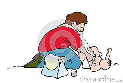 Nappy change Vector Illustration