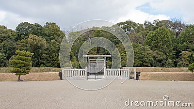 Mausoleum of Emperor Jimmu in Kashihara, Nara, Japan. Emperor Jimmu 711 BC - 585 BC was the first Stock Photo