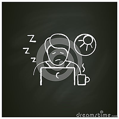 Narcolepsy chalk icon Vector Illustration