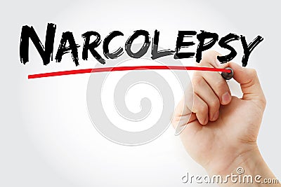Narcolepsy text with marker Stock Photo
