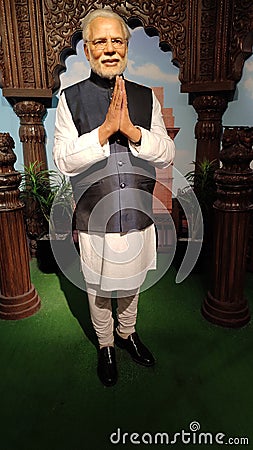 Narendra Damodardas Modi Wax figure at madame tussauds museum singapore Editorial Stock Photo