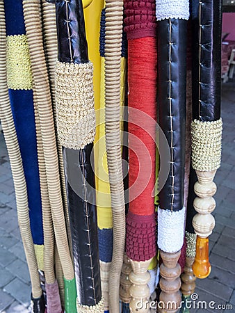 Nargile Water Pipes for sale, Chora, Istanbul, Turkey Stock Photo