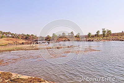 Narmada River near Bheraghat in Jabalpur Editorial Stock Photo