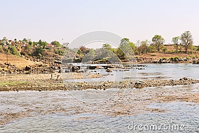 Narmada River near Bheraghat in Jabalpur Editorial Stock Photo