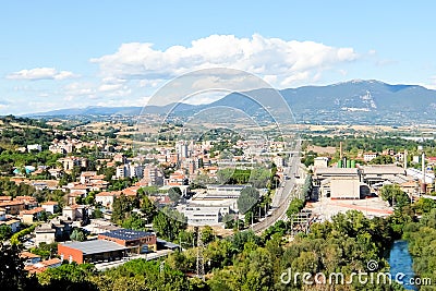 Narni, Italy. Aerial view of Narni Scalo Editorial Stock Photo