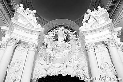 Narni Scalo, Italy. Interior of catholic church Chiesa della Madonna del Ponte Editorial Stock Photo