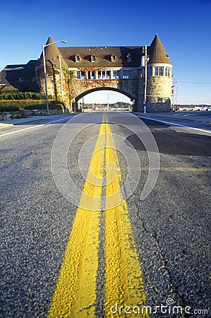 Narragansett Pier on Scenic Route 1S, RI Stock Photo