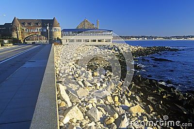 Narragansett Pier on Scenic Route 1S, RI Stock Photo