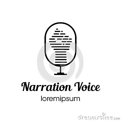 Narration voice logo or symbol template design Vector Illustration