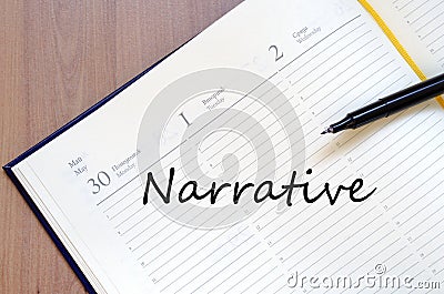 Narrative write on notebook Stock Photo