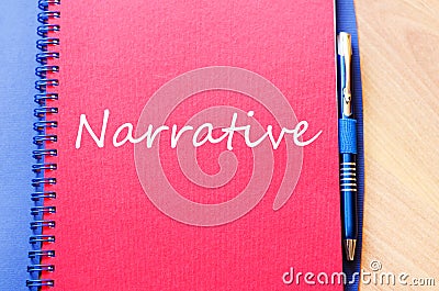 Narrative write on notebook Stock Photo