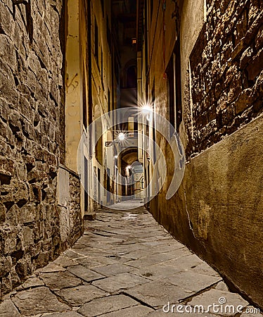 Narrow alley in Florence Stock Photo