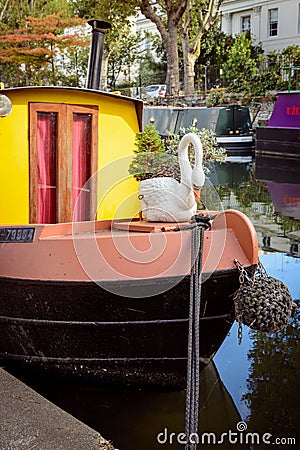 Narrow boats in Little Venice. London, 2017 Editorial Stock Photo