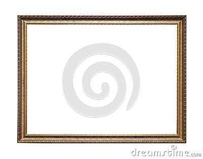 Narrow carved wooden picture frame cutout Stock Photo