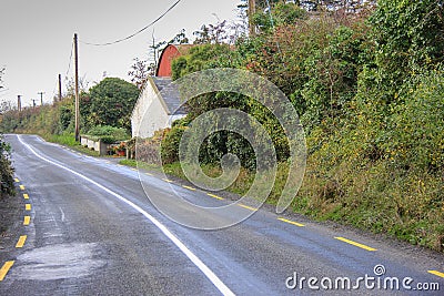 Narrow Country Road in ireland Stock Photo