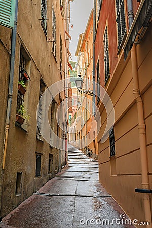 Crooked street in the Old Town Nice Stock Photo