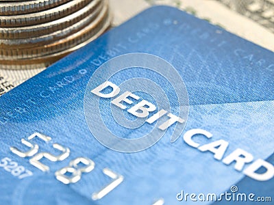 Narrow focus of debit card Stock Photo