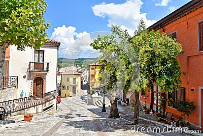 The town of Satriano di Lucania in the mountains of the Basilicata region, Italy. Editorial Stock Photo