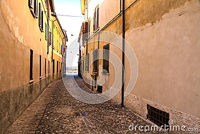 Narrow street in an italian town Stock Photo