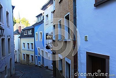 Architecture of a little German town, Saarburg at the Saar River Editorial Stock Photo