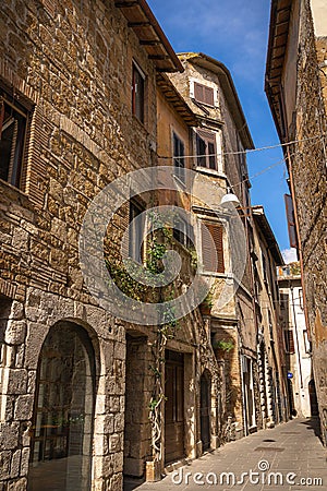 Narrow street of medieval town of Orte, Italy Stock Photo