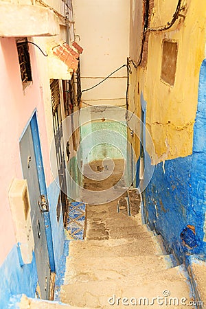 On the street in Medina. Moulay Idriss Zerhoun, Morocco Stock Photo