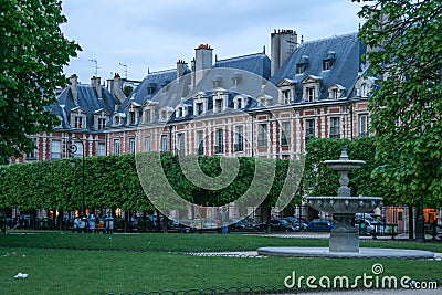 Narrow street of Paris tonight. Travel around France. Editorial Stock Photo