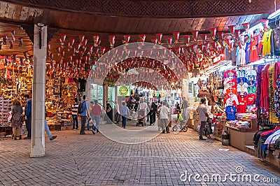 Narrow streets of Mutrah Souq, Muscat, Oman Editorial Stock Photo