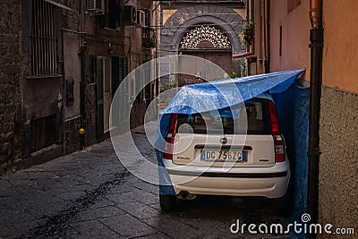 Narrow streets of Naples, Italy. Editorial Stock Photo