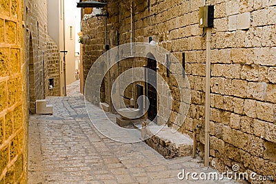 Narrow streets of Old Jaffa. Stock Photo