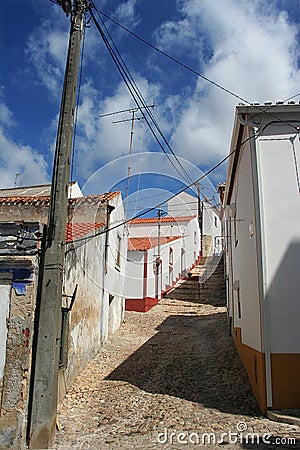 Narrow streets Santiago do Cacem Stock Photo