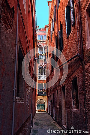 Narrow streets of Venice Editorial Stock Photo