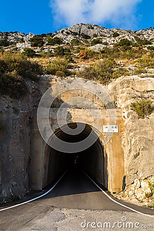 Narrow tunnel at Potomje Stock Photo