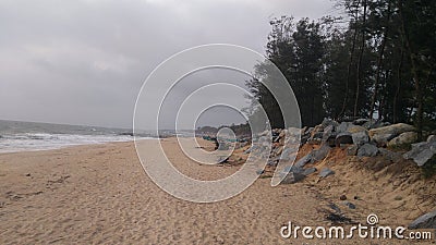 Narrow view of maravanthe beach Stock Photo