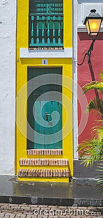 The narrowest house in San Juan Puerto Rico Editorial Stock Photo