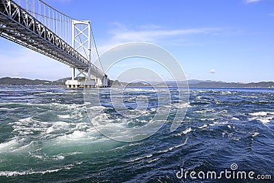 Naruto whirlpools and Onaruto bridge Stock Photo