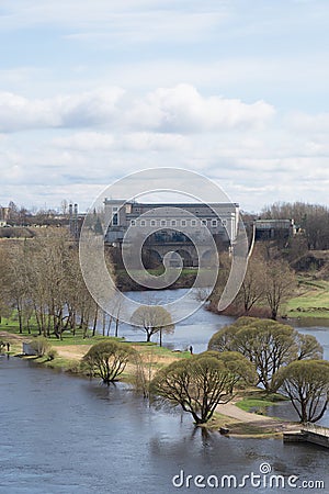 Narva Hydroelectric Station. Stock Photo